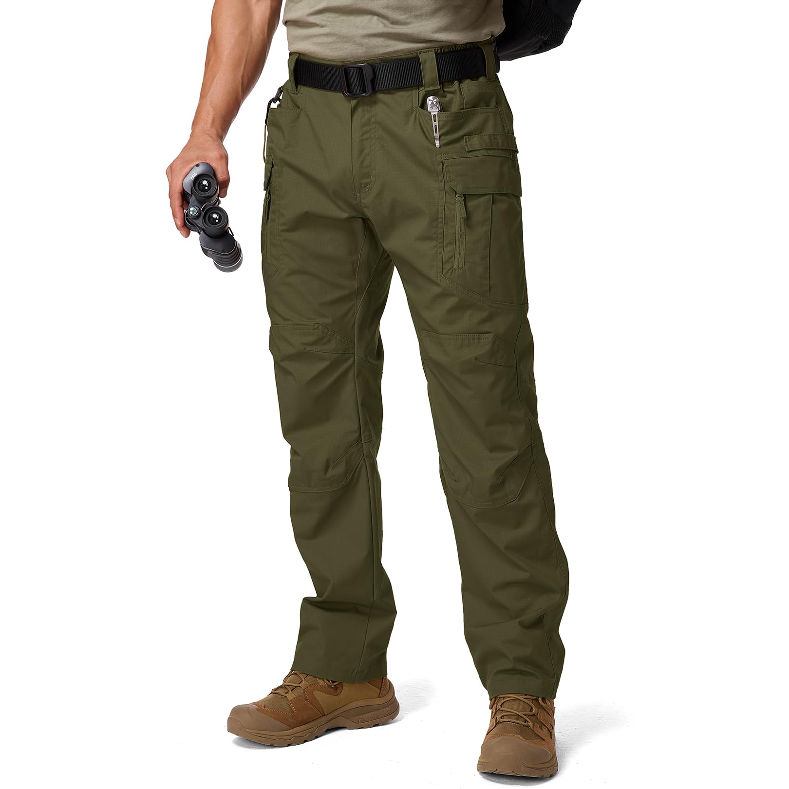 Mens Cargo Tactical Pants Cotton Water Resistant Ripstop Flex Stretch BDU Outdoor Hiking Work Pants for Men