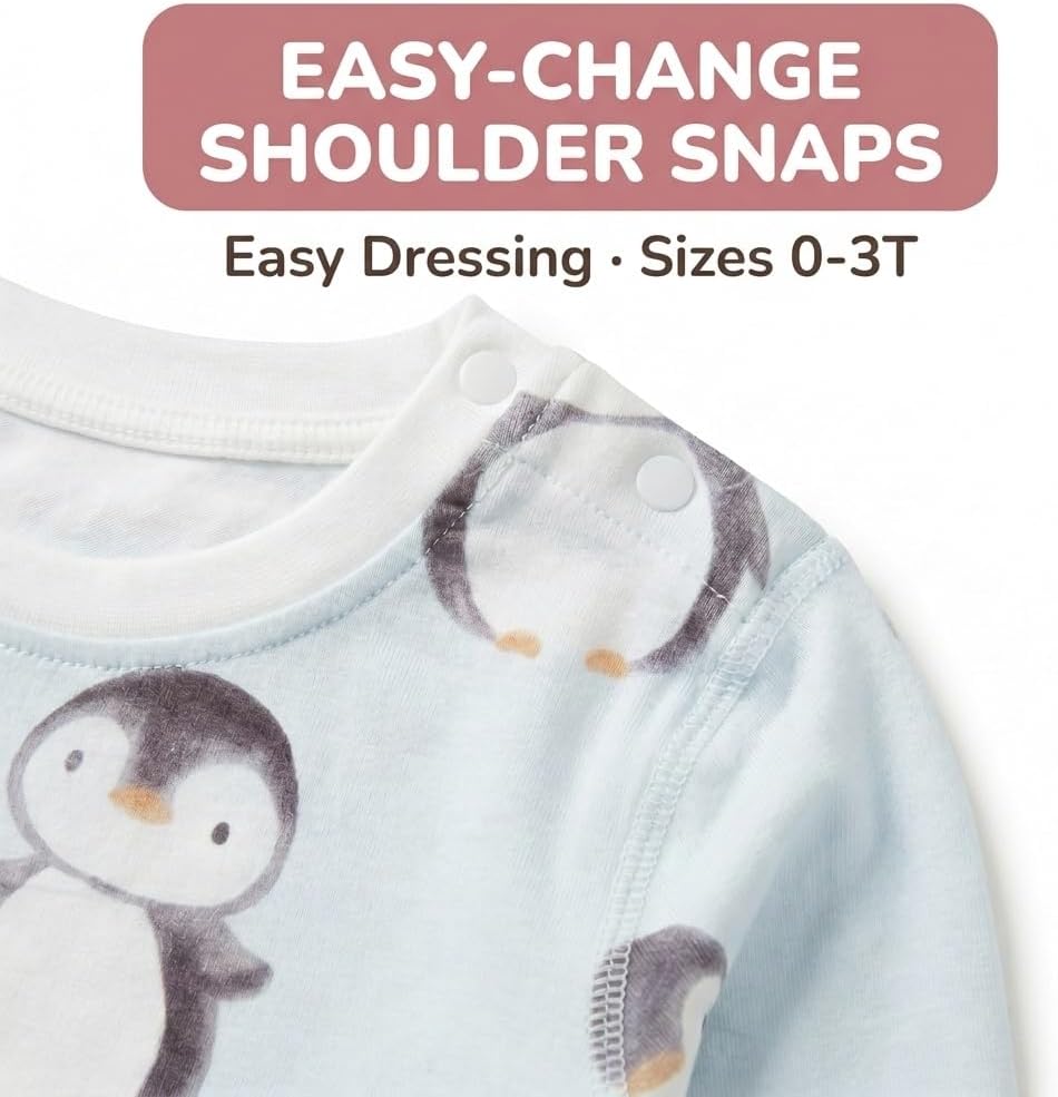 Organic Cotton Soft 6M-5T 2-Piece Baby Pajama Set for Boys and Girls Unisex Long Sleeve