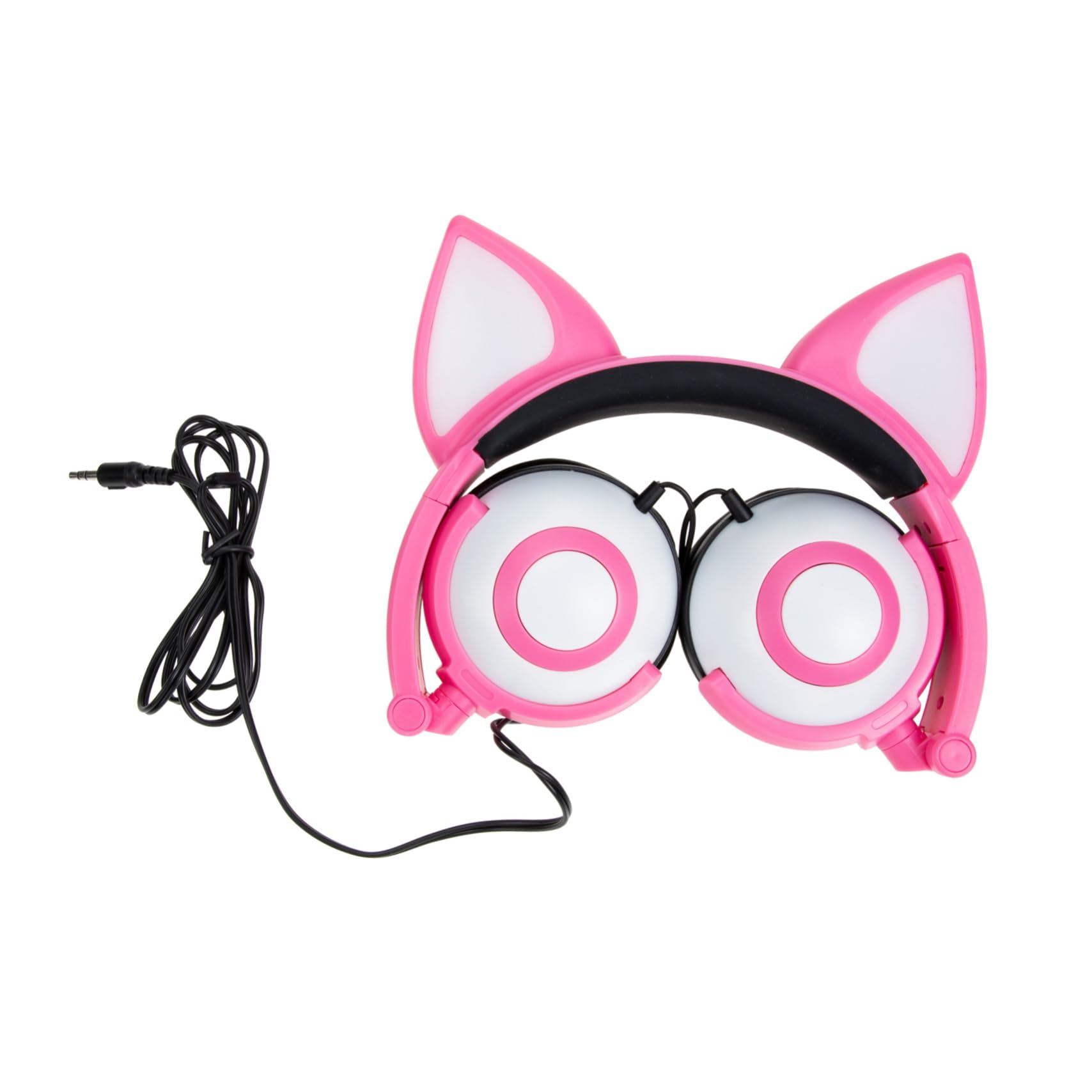 Uonlytech Auriculares para Niños Cat Ear 40mm PVC Rosa Jack 3, 5 Mm