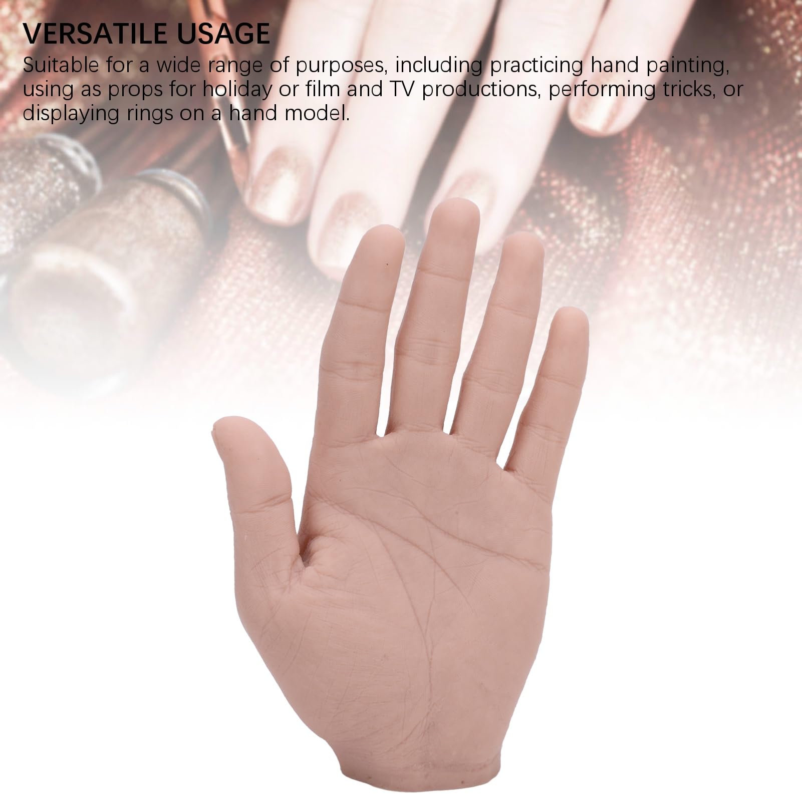 Modele de Main Masculine en Silicone, Paire de Mains de Mannequin Souples, Réutilisables pour la Pratique du Tatouage, des Ongles et du Maquillage