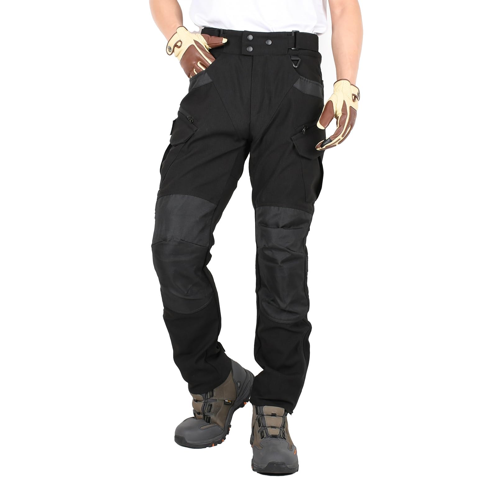 Motorradhose Herren Cargo aus Oxford-Gewebe, Biker Hose mit Belüftung, Mehrtaschen-Design, Ergonomischem Schnitt und Verstellbarem Bund für Alltag, Pendeln & Touring