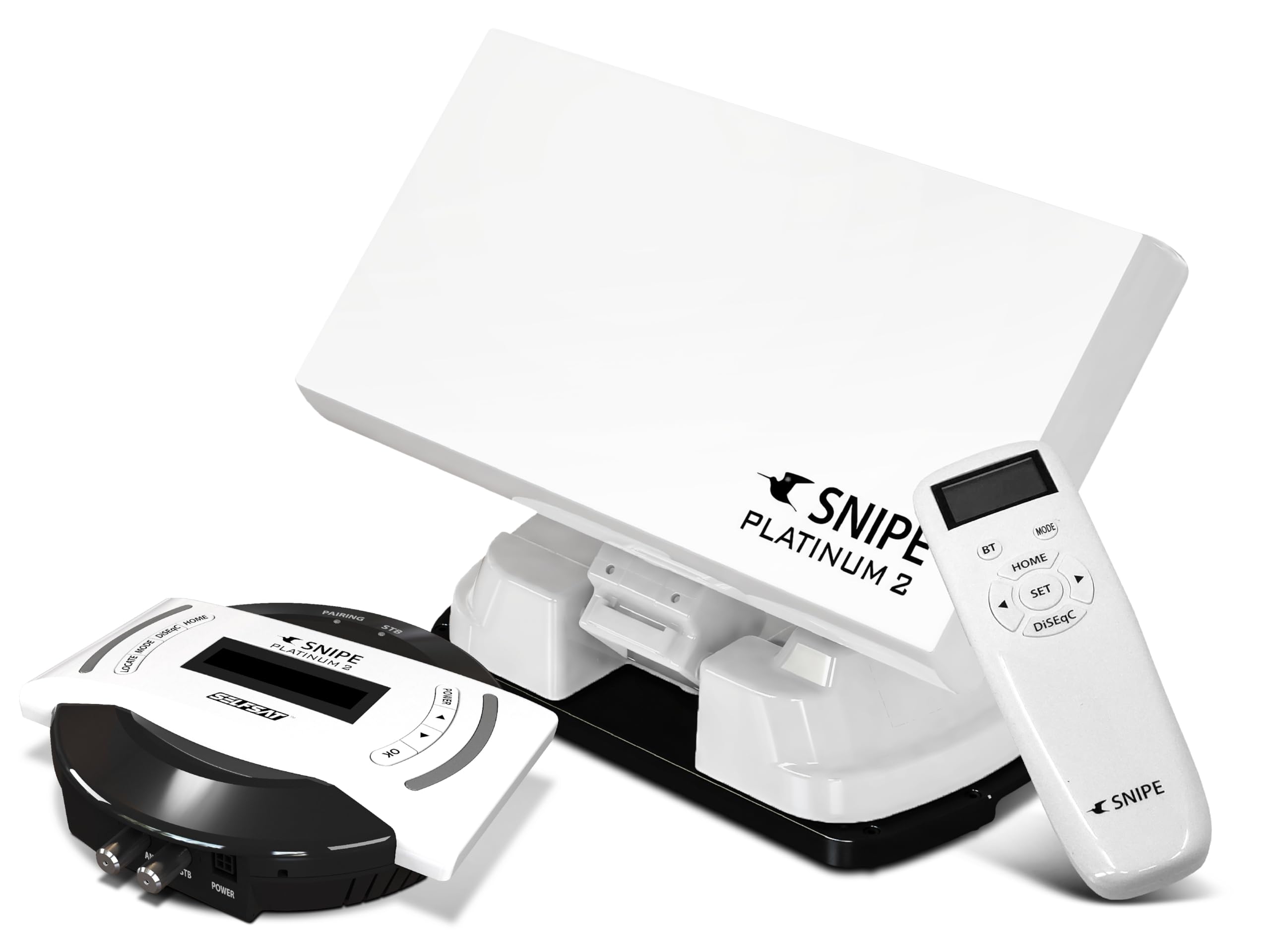 Selfsat Snipe Platinum 2 - Single - Vollautomatische Satellitenantenne, Campingantenne mit BT Fernbedienung und iOS/Android Steuerung, GPS, Flachantenne, PLL-LNB