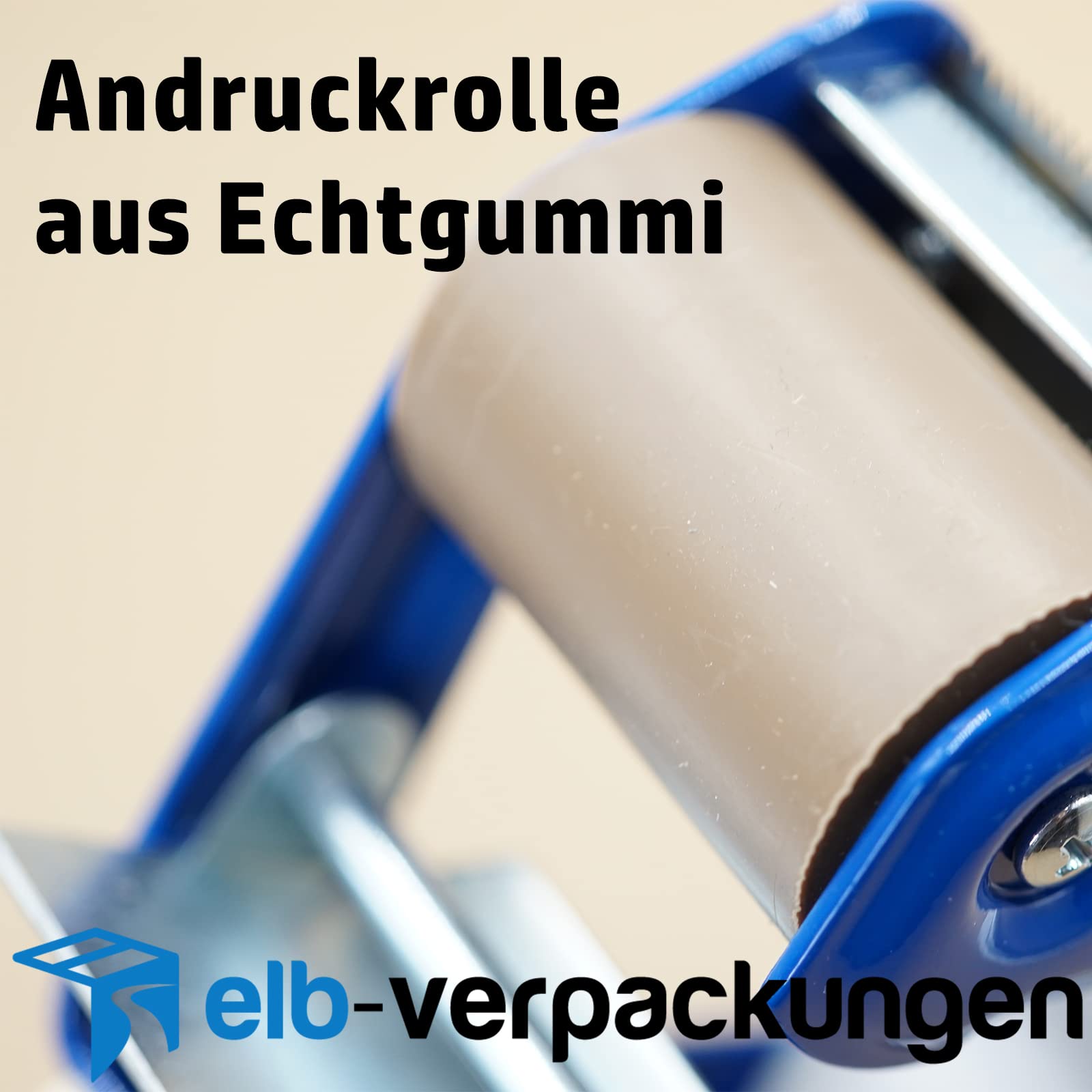 10 Stück - Handabroller - Profi-Ausführung - Version : STD - blau/blue - 50 mm - Klebebandabroller Metallrahmen - elb-verpackungen