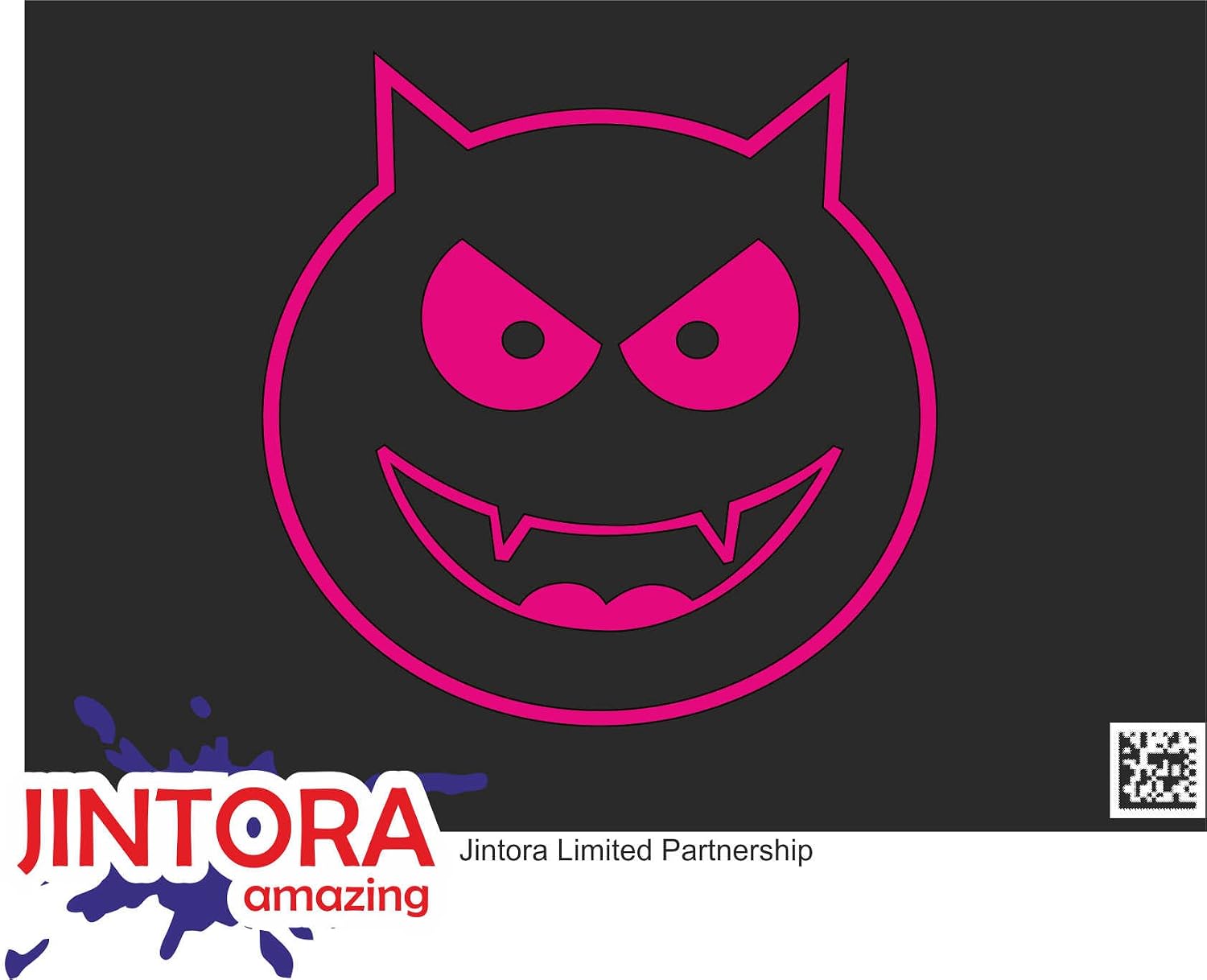 Decal Car Sticker Car Jdm   The Cut Devil Smile Emoticon 99x99 mm   JDM/Die Cut/Bus   Window     Laptop   Lorry   Tuning Pink