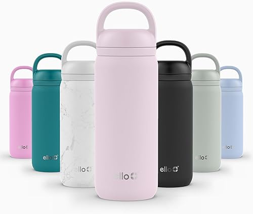 Miniatura 81 de Ello Cooper Twist - Botella de agua de acero inoxidable de 32 onzas con tapa para beber, a prueba de fugas, doble pared y aislada al vacío, lazo de