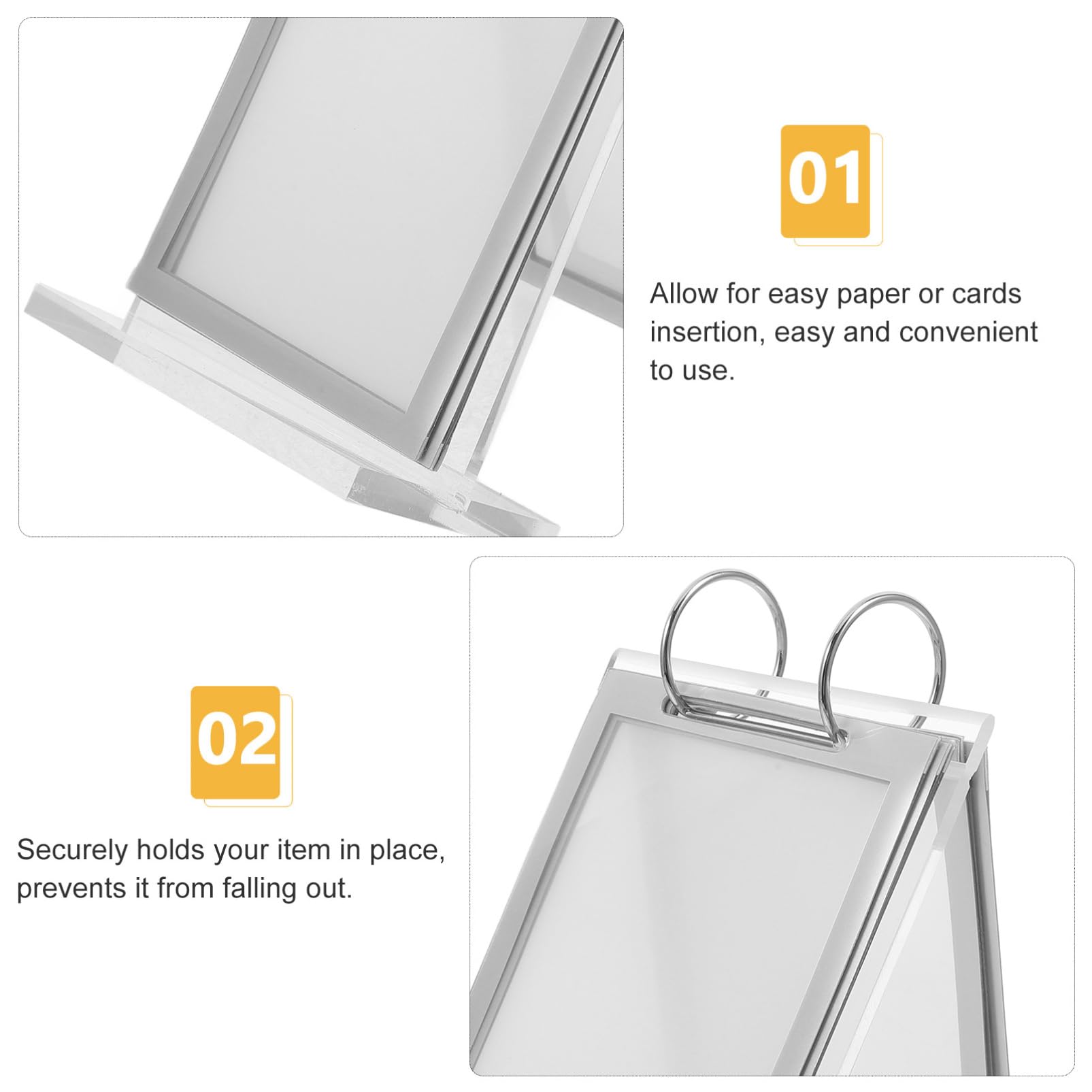 SEWACC 5 Elegantes Caballetes Para Exhibir Menús Y Carteles Con Base Para Restaurantes Y Oficinas.