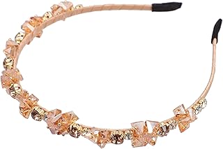 KALLORY Headband Fashion Elegant Girls Woman Accessory Accessories Sparkling for Non- Women Orange Hoop French Crystal Hairbands Headbands Fairy Winding Diamond Band Girl Braide