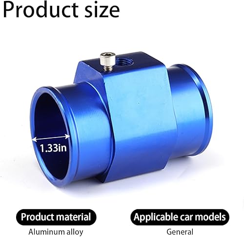 Miniatura 2 de AICEL Adaptador de manguera de temperatura del agua, medidor de temperatura de aluminio, sensor de radiador de tubería conjunta, manguera emisora de