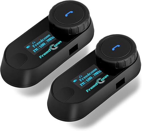 Miniatura 1 de FreedConn Auriculares Bluetooth para motocicleta, sistema de comunicación para casco TCOM SC con intercambio de músicaemparejamiento universal,
