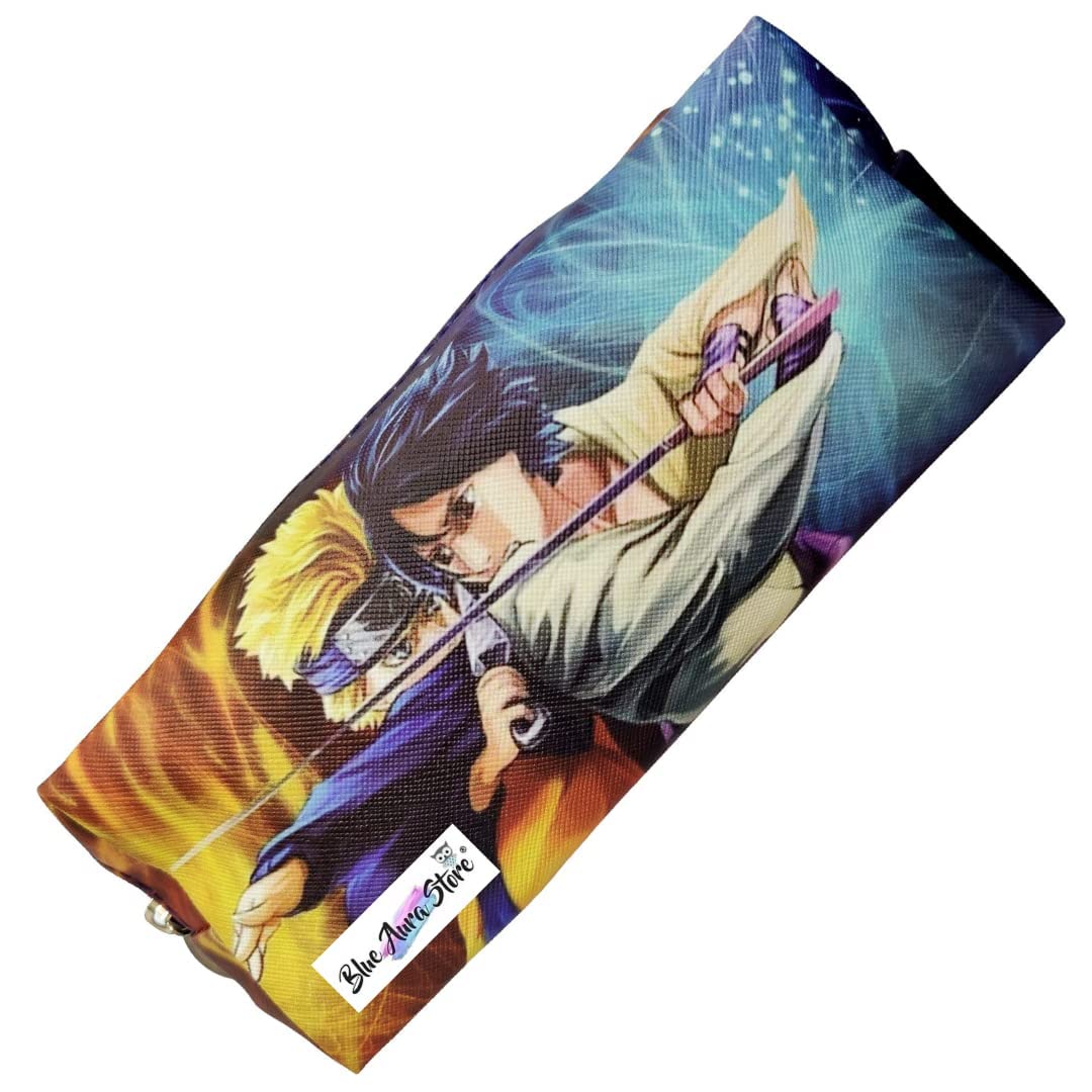 Blue Aura Anime Pencil Pouch Stationery for School College Collectible Naruto Pencil Case for All | Naru SAS-uke Fight - Multicolor (B0BXHG3S3J) Amazon Price History, Amazon Price Tracker