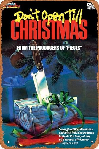 Don't Open Till Christmas 1984 Metal Retro Tin Sign Wall Decoration 12 x 8 inches Movie Poster Vintage Look
