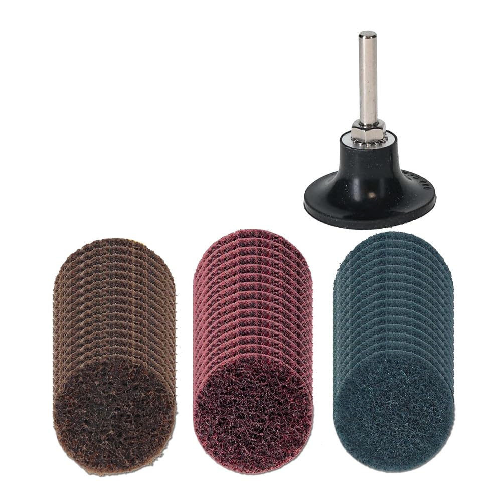 Cwmiibili 46 Piece 2 Inch Diameter Conditioning Sanding Discs Each Coarse, Medium, Fine Grit Quick Change Roll Lock