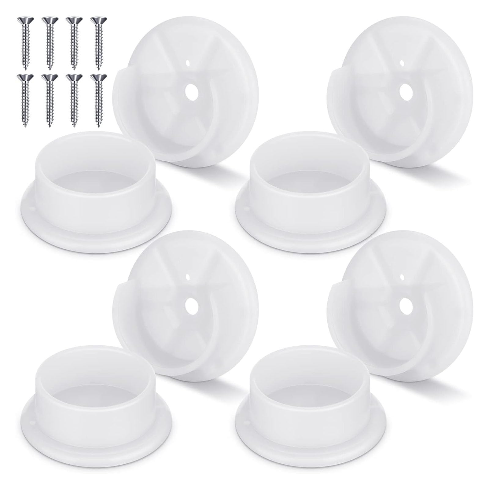 Caps Closet Poles Brackets with Screws for Bathroom Shower Rods and Organization Rod Bracket