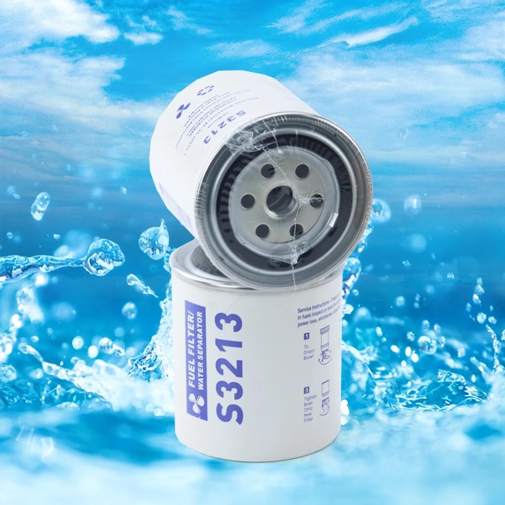 1PC/2PCS Per S3213 Separatore Acqua Fuoribordo Misura Per Mercury Quicksilver OMC Motore Marino Barca 10 Micron Filtro separatore acqua Filtro carburante motore(2PCS)