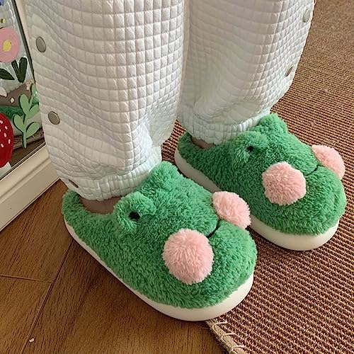 QSKPC Women's fuzzy memory foam slippers Women's cute animal slippers Indoor and outdoor plush slippers Bedroom slippers Home shoes4