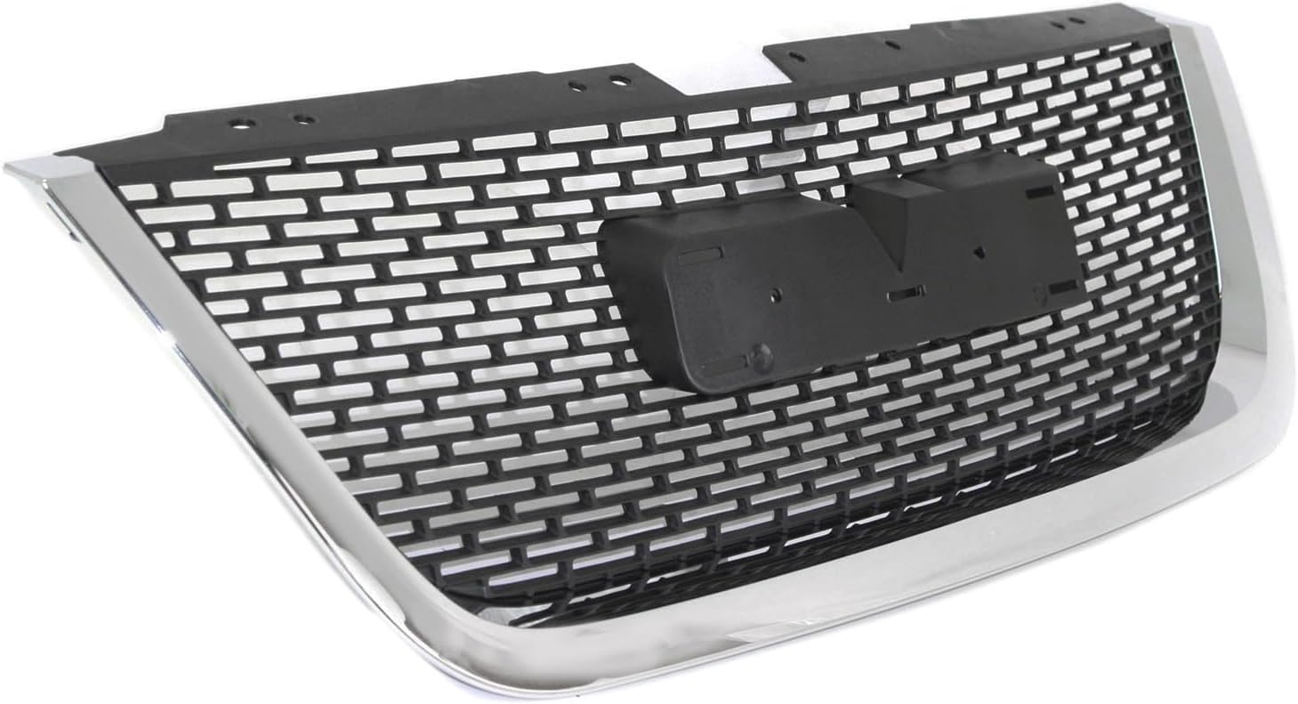 Compatible with ACADIA 07-12 GRILLE, Plastic, Chrome Shell/Painted Black Insert, (Exc. Denali Model)