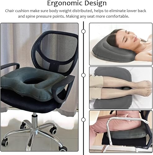 Miniatura 2 de EDWERD Cojín inflable para silla de ruedas, oficina en casa, accesorios de alivio de presión para discapacitados para discapacitados, 1 unidad