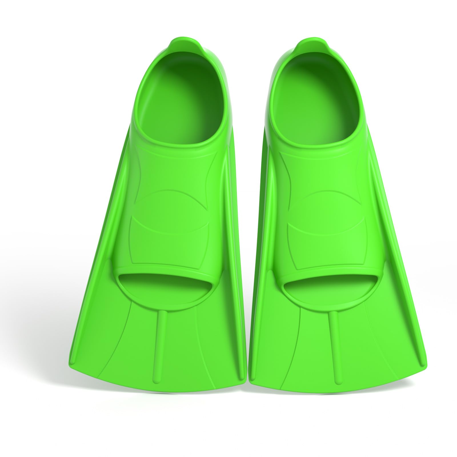 Flippers Kids Swim Fins Comfortable Silicone Flippers for Swimming and Diving, Suitable Size for Beginners Kids Adults (Lime Green, XS(30-32))
