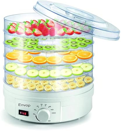 Maharaj Mall's Envop Plastic Electric Food Saver Fruit Dehydrator Preserver Machine with 5 Stackable Tray