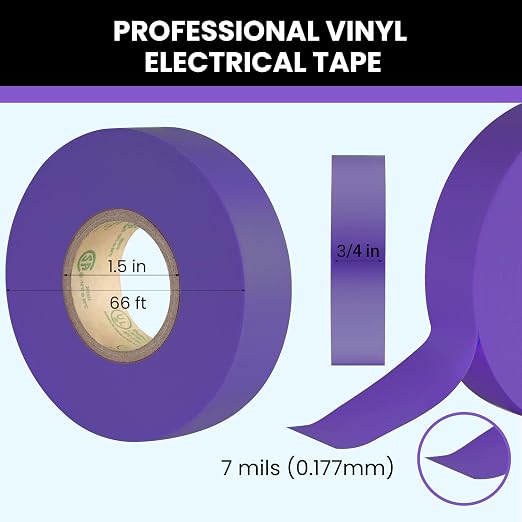 Lichamp Cinta Eléctrica Morada 10-Pack 3/4 in x 66 ft miniatura 3