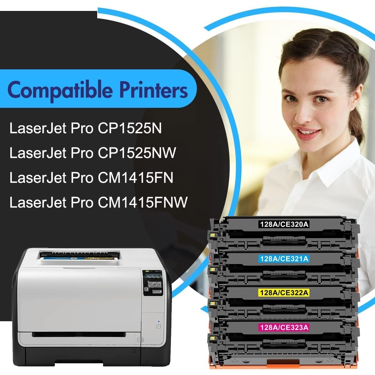 HP 128A - Negro - Original - LaserJet - Cartucho De T&oacute;ner (CE320A) - Para Color LaserJet Pro CP1525n, CP1525nw; LaserJet Pro CM1415fn, CM1415fnw Precios Bajos | Bureau Vall&eacute;e Espa&ntilde;a