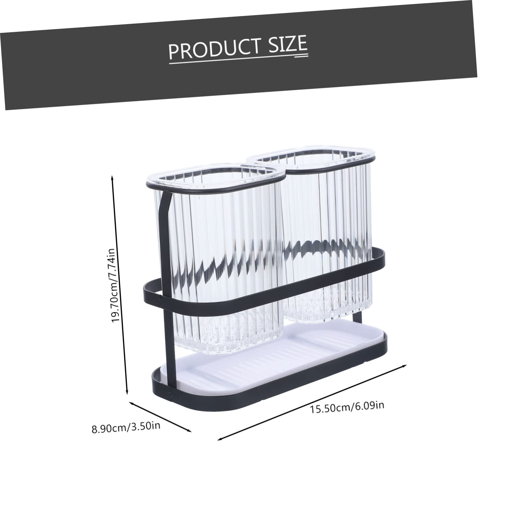 COLLBATH Wall Mount Cutlery Holder Stylish Utensil Organizer with Draining Design for Kitchen Counter Convenient Storage for Spoons Chopsticks Space Saving