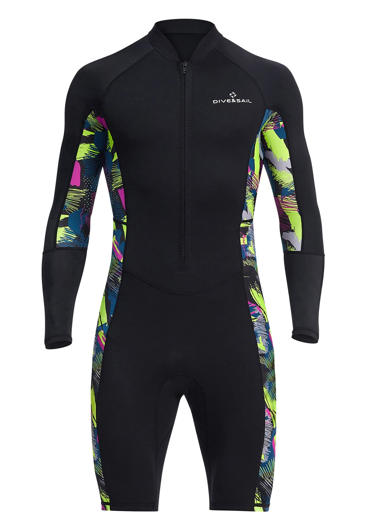 AivtalkAdult 1.5mm Neoprene Main Body Shorty Wetsuit Summer Snorkeling Scuba Diving Suit Long/Short Sleeve for Couple