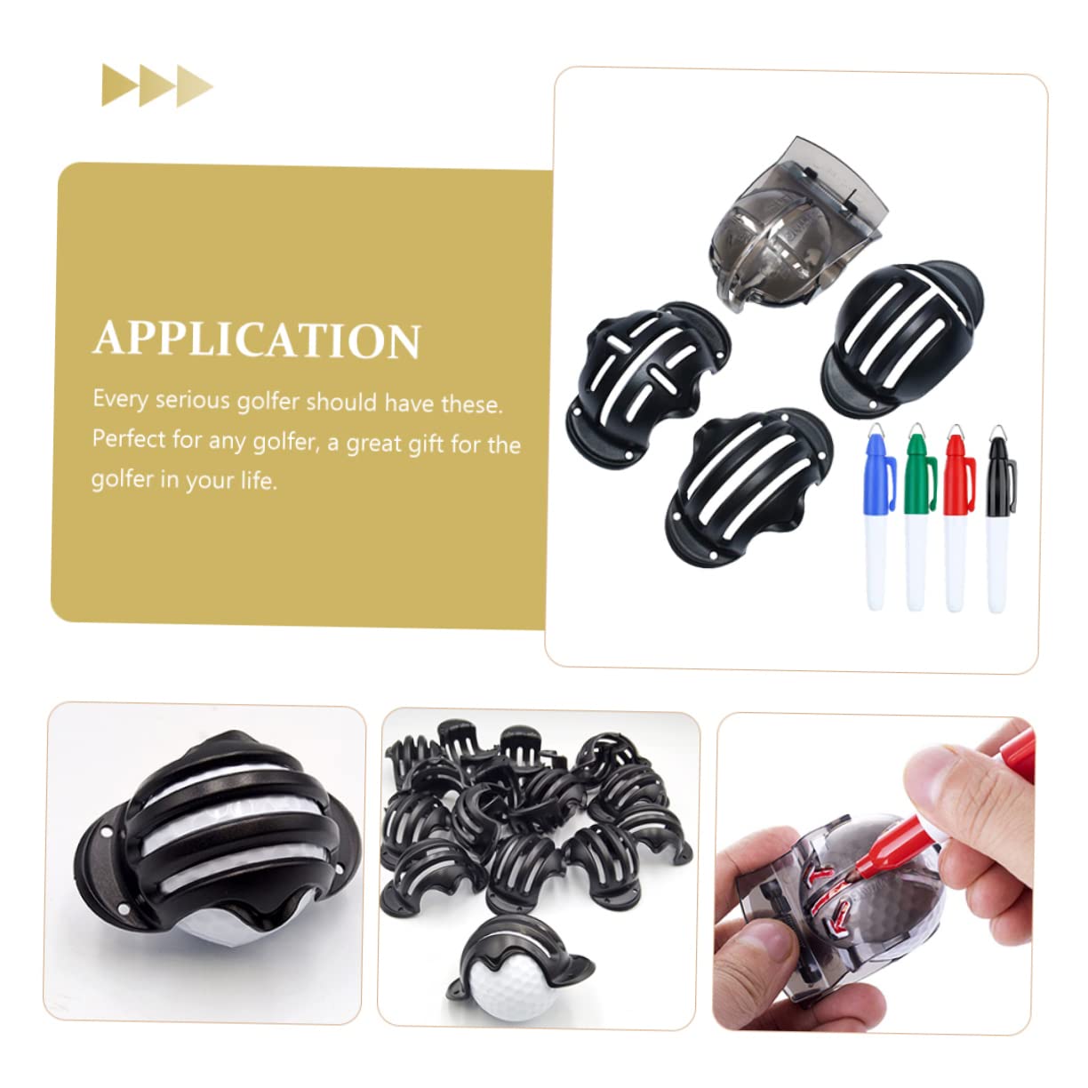 Toyvian Zeilenzeichnung Set Strichzeichnungsmarker Markierungsgolf Golfmarker Linienmarkierung Werkzeug Golfausrüstung Golf-Tool Golf-Stifte Golfzubehör Stift malen Zufällige Farbe