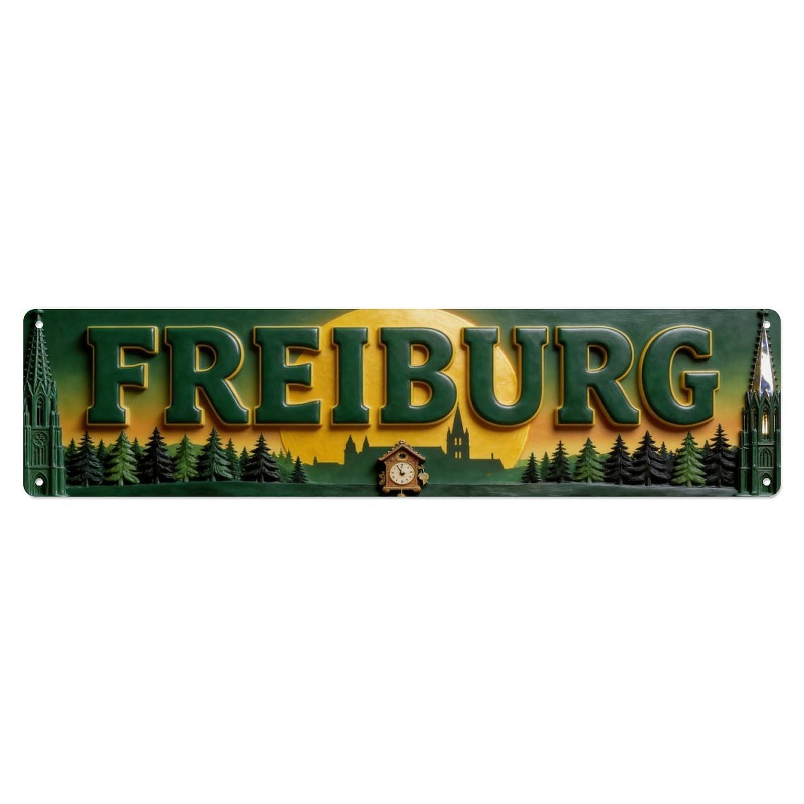 Metal Tin Sign Freiburg Germany Retro
