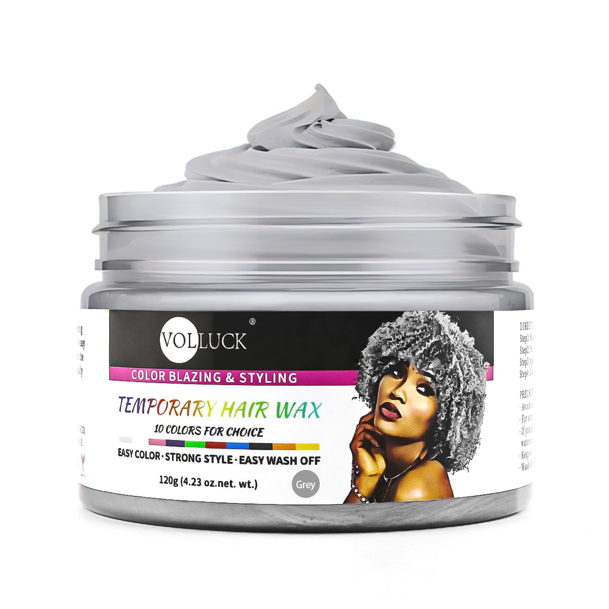VOLLUCK Temporary Hair Color Wax, Sliver Gray HairWax Color