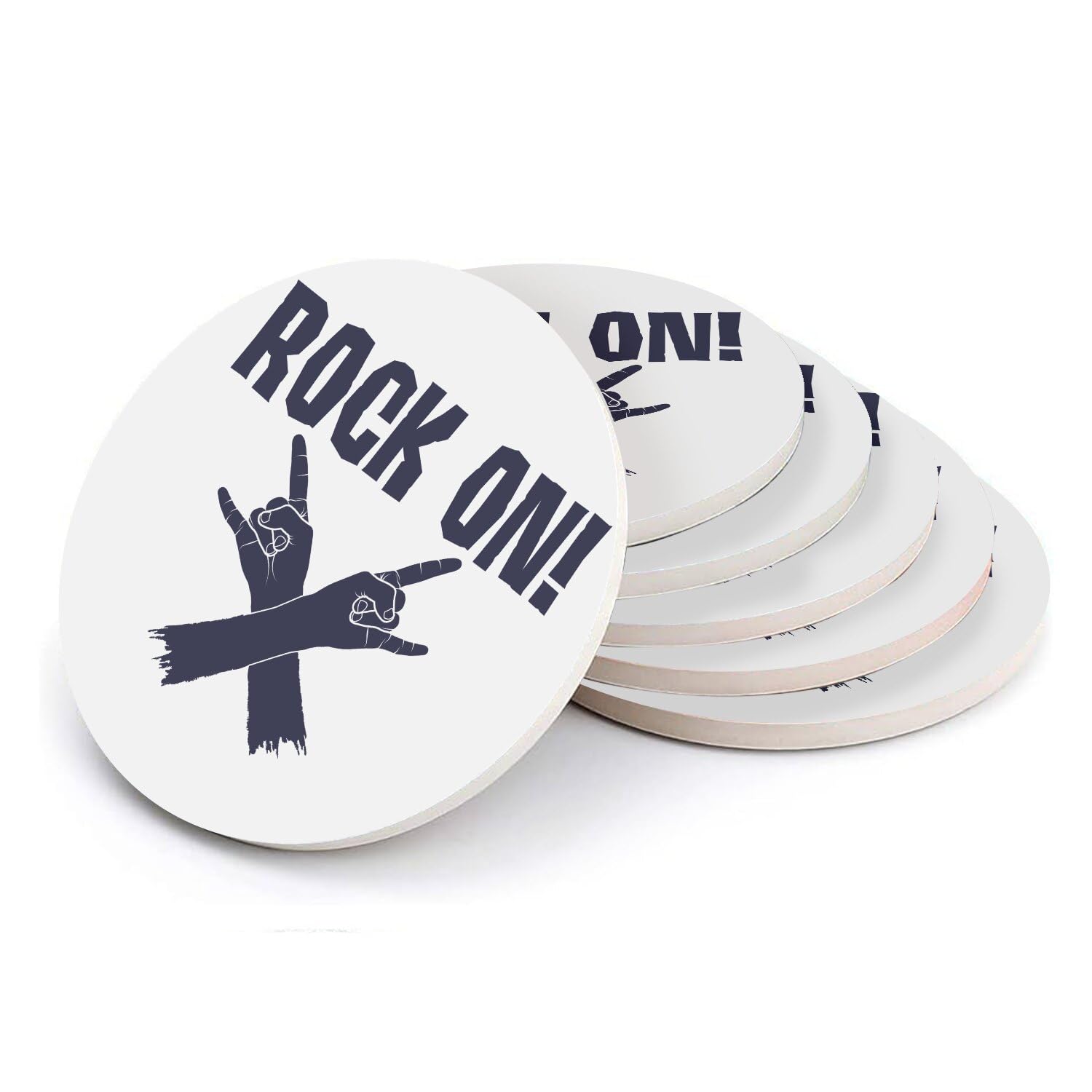 Sous-verre céramique absorbant style rock n roll pour protéger vos meubles