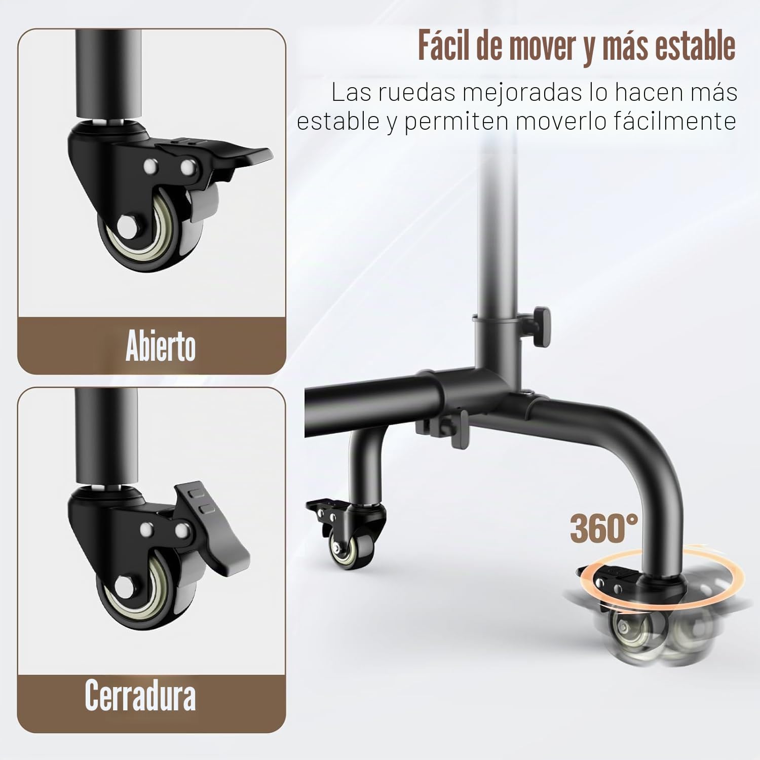 EMART Soporte de Fondo Fotográfico con Ruedas, 3x2,3m Ajustable Sistema de Estudio Fotografía para Studio Retrato de Producto