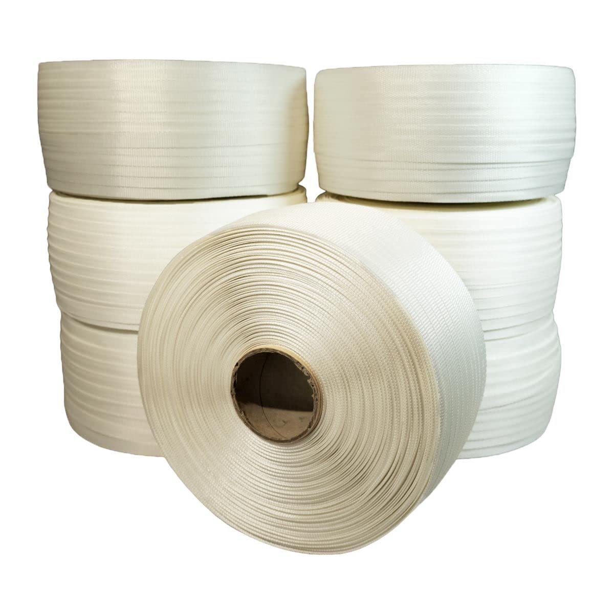 TECPLAST Lot de 7 Feuillards de cerclage tressés LFT1 19 mm x 500 m dont 1 OFFERT - Feuillard Haute Résistance 750kg