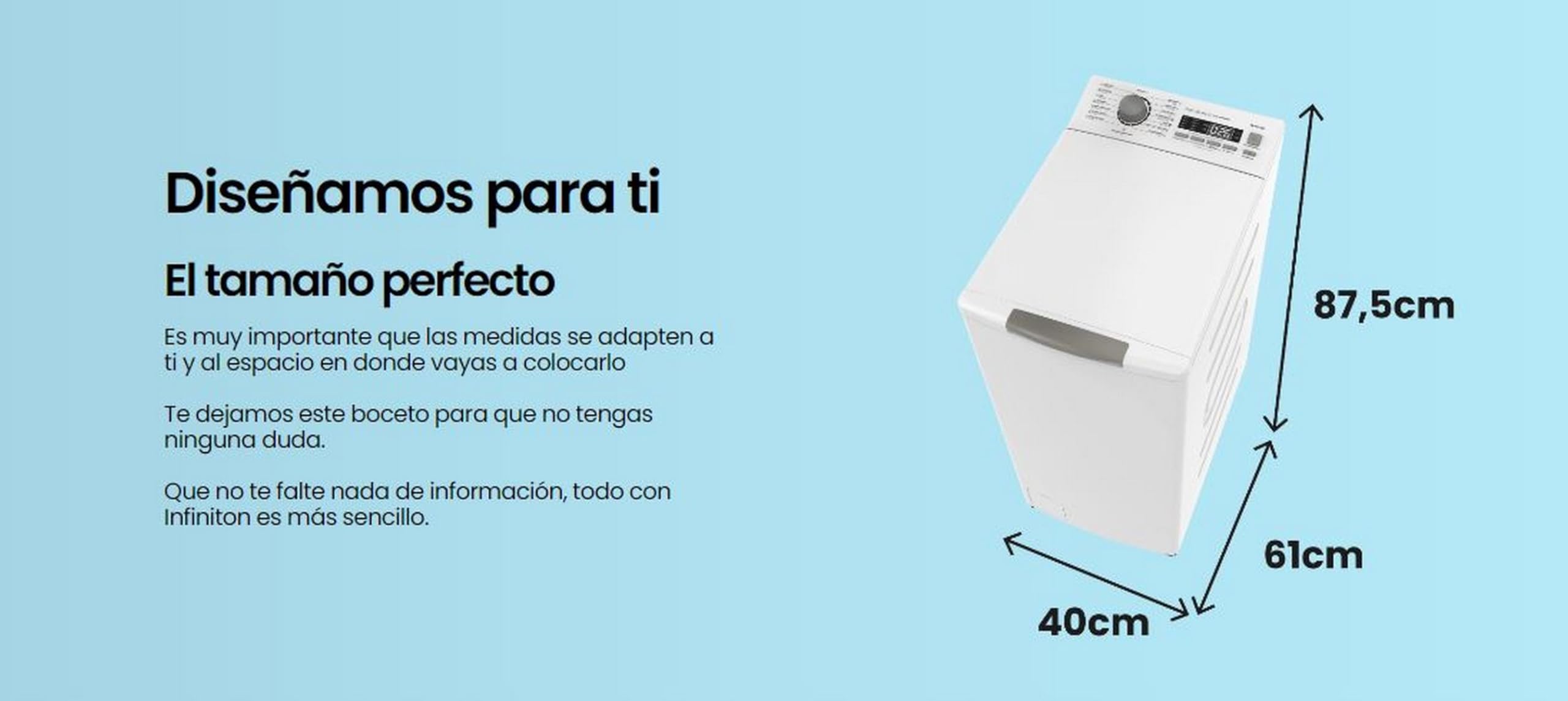 INFINITON Lavadora Carga Superior TLW-L62CBJ, 6 Kg, 1200 rpm, C, Función VAPOR CARE, Lavado en frio, 16 Programas, Regulación en altura, Blanco