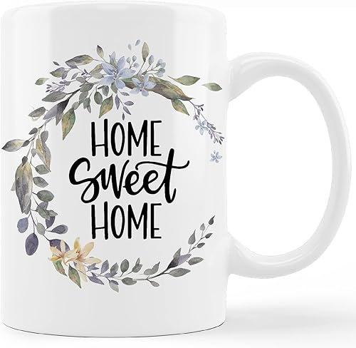 kunlisa Taza de cerámica para decoración del hogar, 11 onzas, taza de té con leche para el hogar, regalos de inauguración de la casa para el nuevo