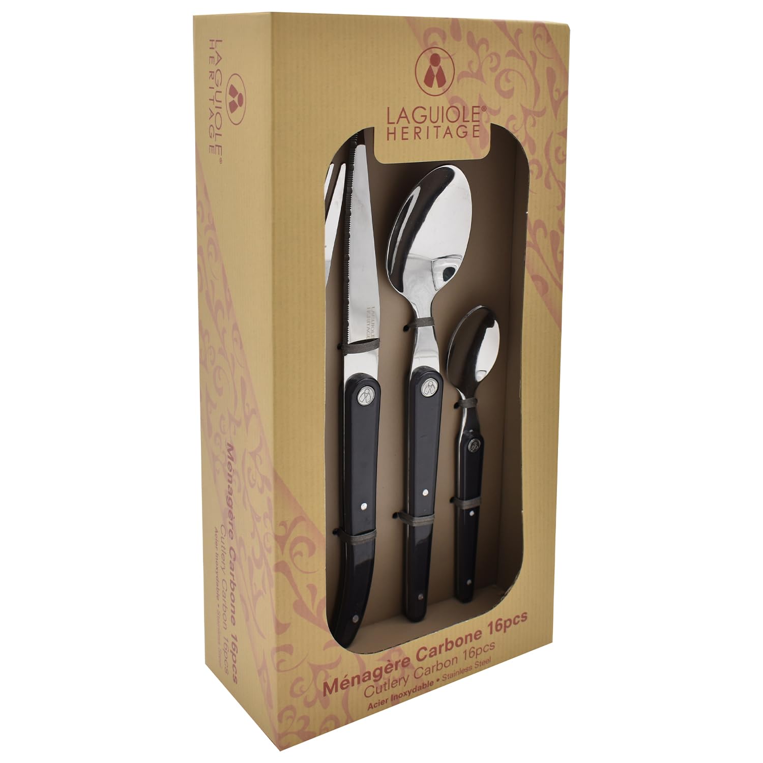 Laguiole Ménagère 16 pièces en carbone