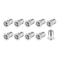 Vista 13 de METALLIXITY Tuercas de remache (M3) 25 piezas, tuercas roscadas de aleación de aluminio, para sujetadores mecánicos de muebles, tono plateado