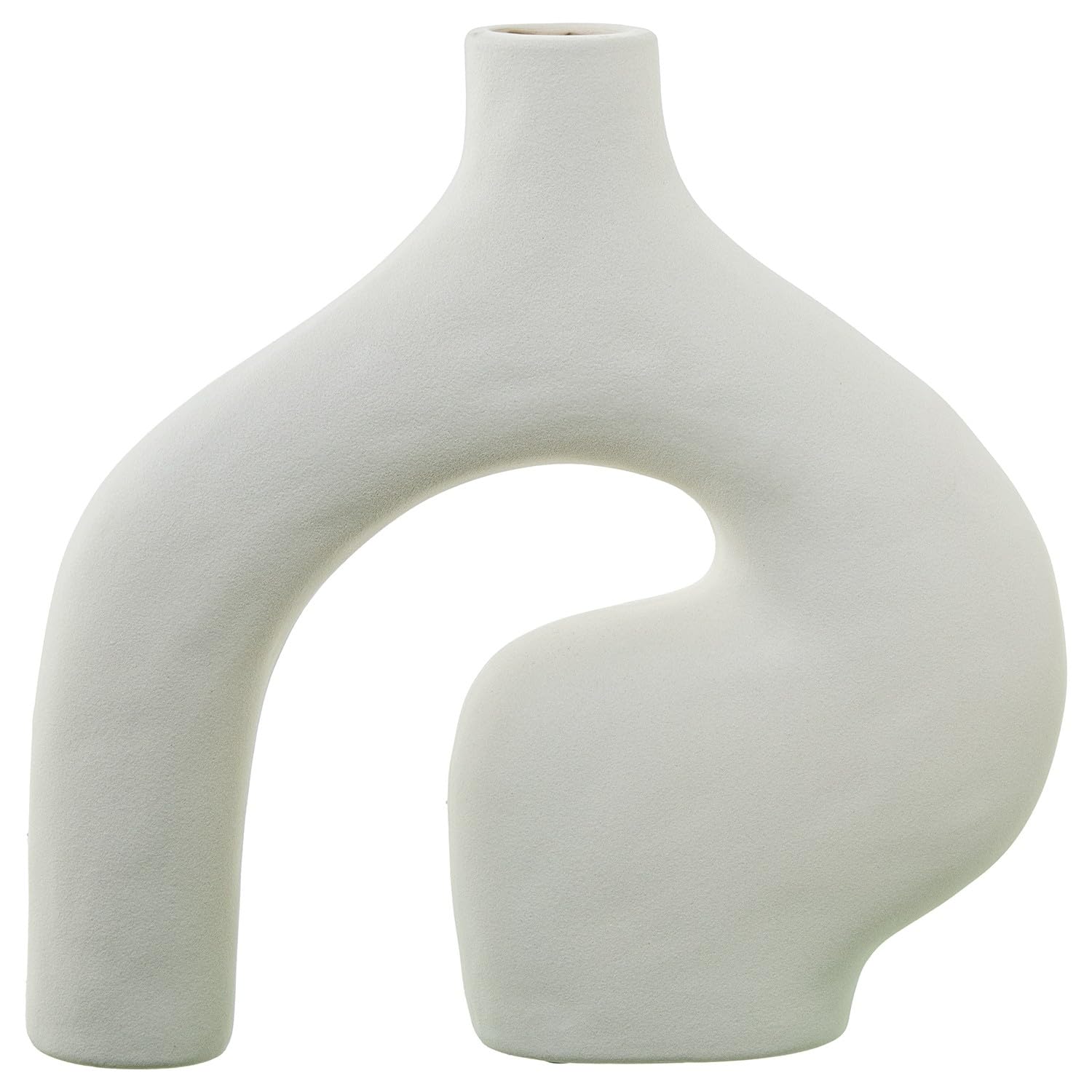 Vase en céramique abstrait DRW crème à texture rugueuse haut de gamme
