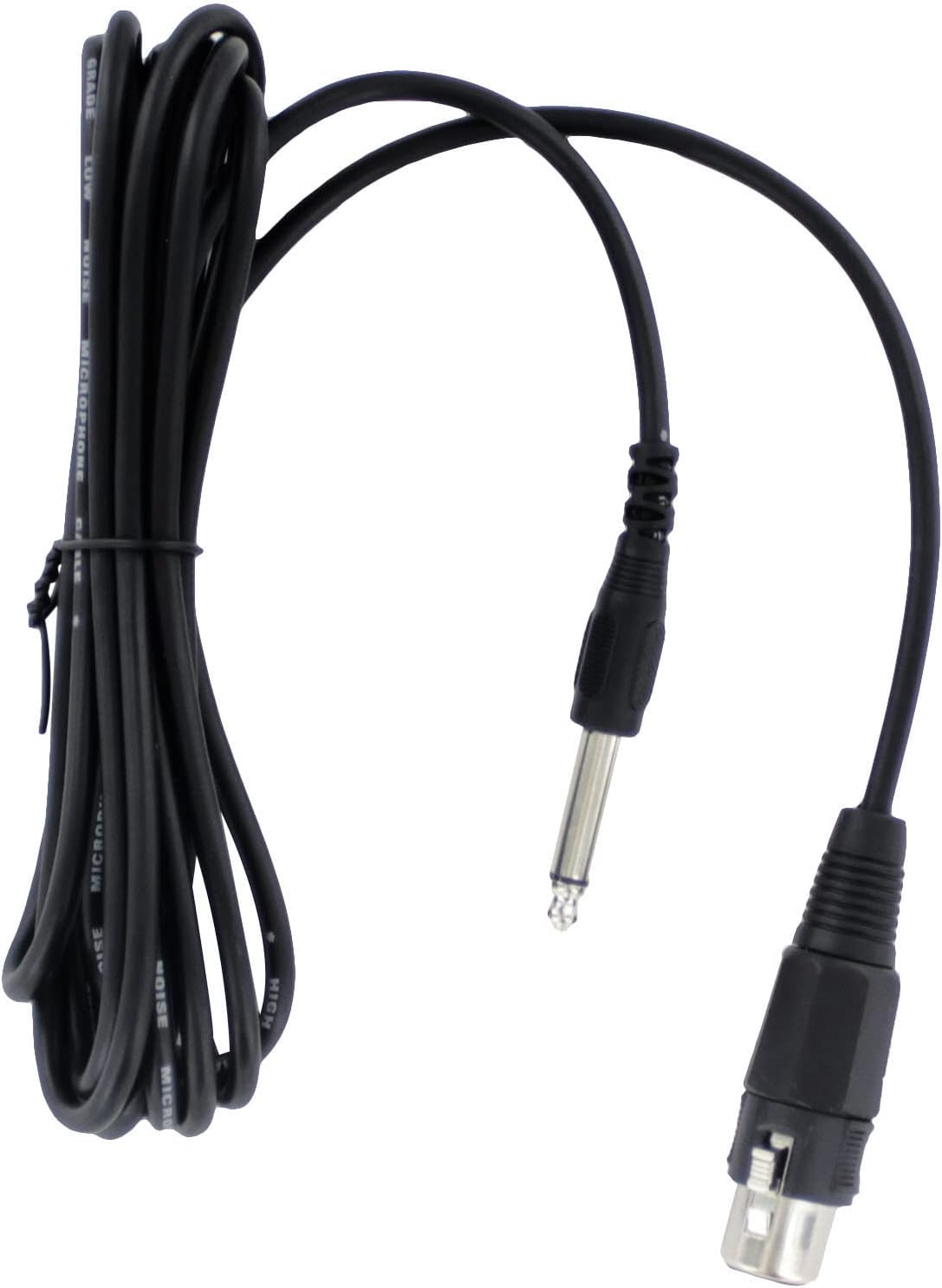Close-up of the 15ft XLR to 1/4 inch audio cable