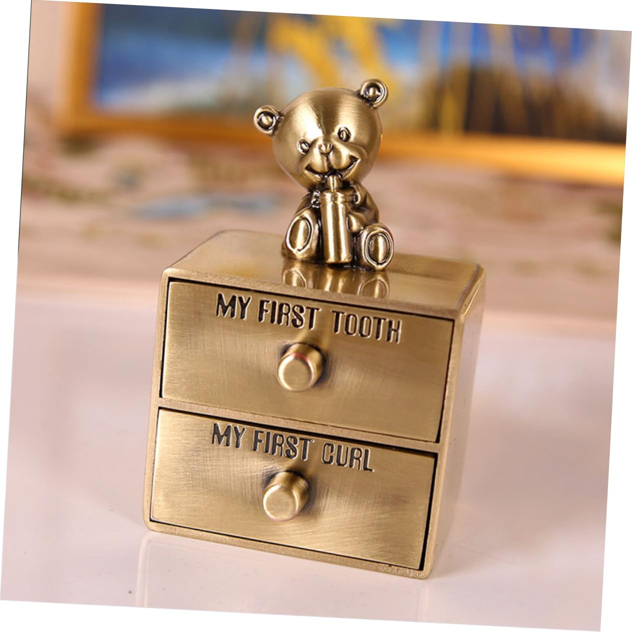 GARVALON Caja para Guardar Dientes de Leche para Ñiño 2 Unidades Metal Multipropósito Adecuado como Recuerdo o Obsequio Especial