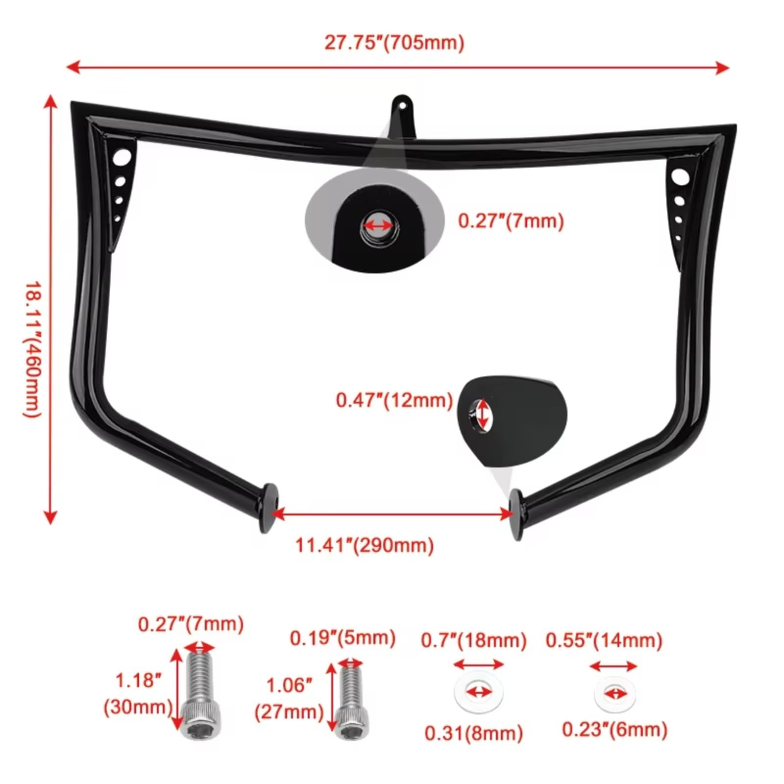Barra Protección Lateral Compatible Con Touring Para Street Para Glide 2009-2023 Barra Choque Protección Para Motor Carretera Para Motocicleta Riel Para Carrera Parachoques