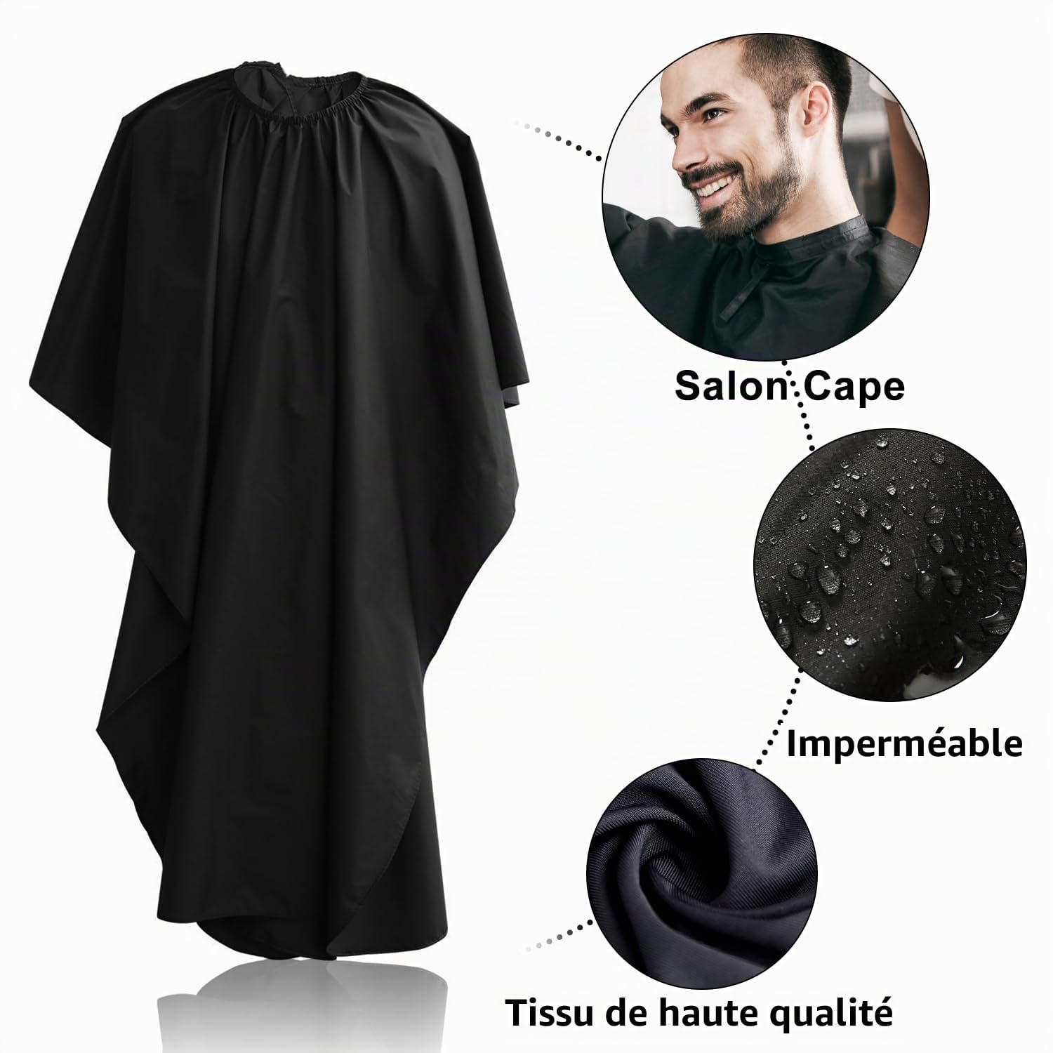 Lot de 9 ciseaux de coupe de cheveux professionnels avec ciseaux de coupe, ciseaux d'amincissement, peigne, cape, clips, ciseaux de coiffure noirs pour coiffure, salon de coiffure, maison