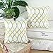 CaliTime Pack of 2 Cozy Fleece Throw Pillow Cases Covers for Couch Bed Sofa Modern Two-Tone Waves Geometric 20 X 20 Inches Gray Yellow