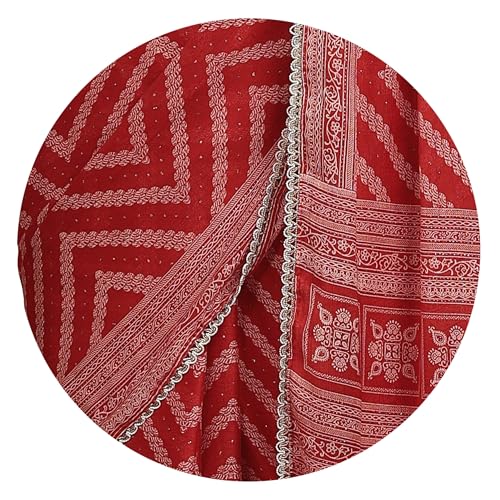 Image of MIRCHI FASHION Women Saree Leheriya Print Chiffon | Lightweight Traditional Sari for Farewell and Wedding Ceremonies with Unstitched Blouse Piece