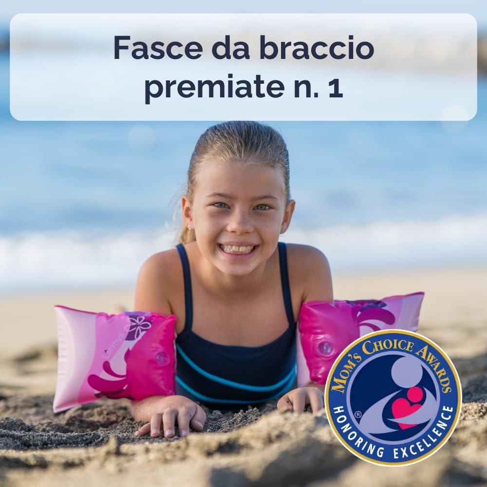 Limmys Braccioli da Nuoto per Bambini per Età 1–6 Anni – Vestibilità Antiscivolo, Certificato di Sicurezza, Ipoallergenico, Gonfiaggio Facile, Extra Resistente, Morbido & Confortevole