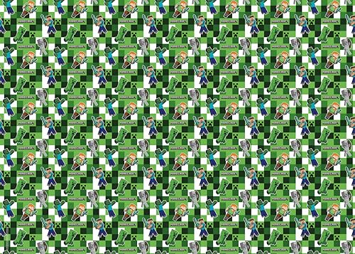 MINECRAFT WRAPPING PAPER 2 Sheet 2 Tags BIRTHDAY GIFT WRAP
