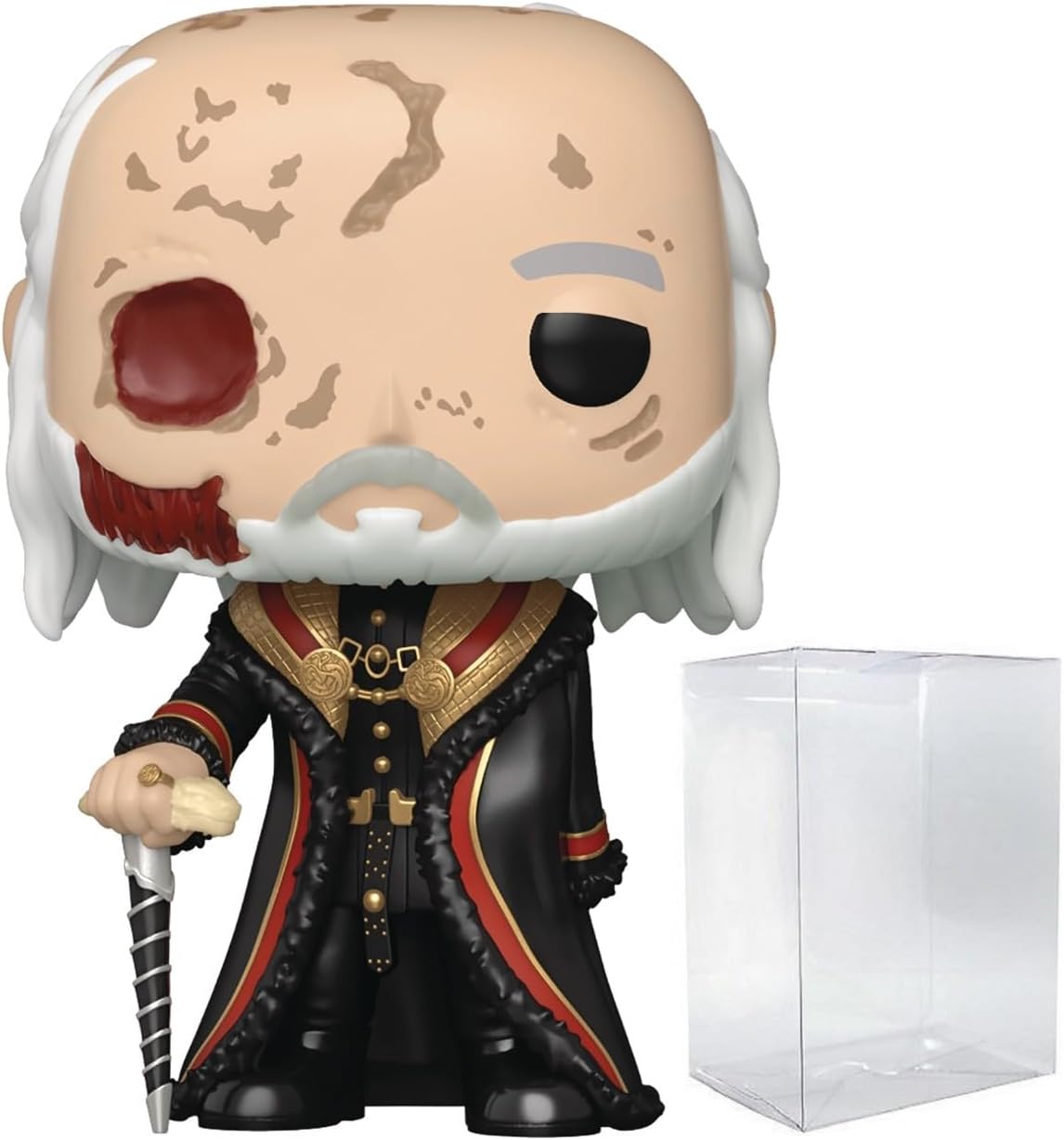 POP TV: House of The Dragon - Viserys Targaryen Limited Edition Chase Funko Vinyl Figure (Bundled with Compatible Box Protector Case), Multicolor, 3.75