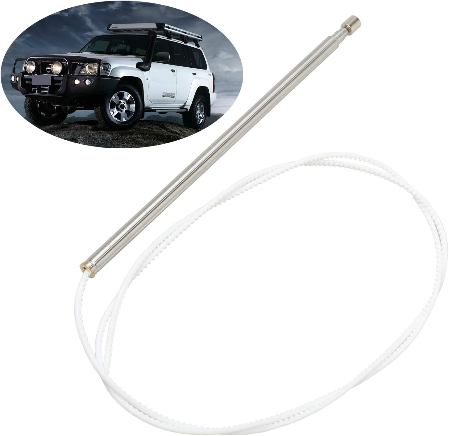 Anina Power Antenna Mast FYE014012 Compatible with 1998-2004 Nissan Patrol GU Y61 Radio Signal Reception Chrome