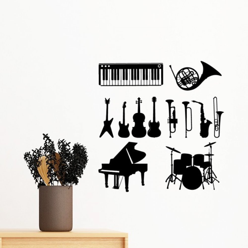 Autocollant mural saxophone pour relooker une chambre sans abîmer les murs