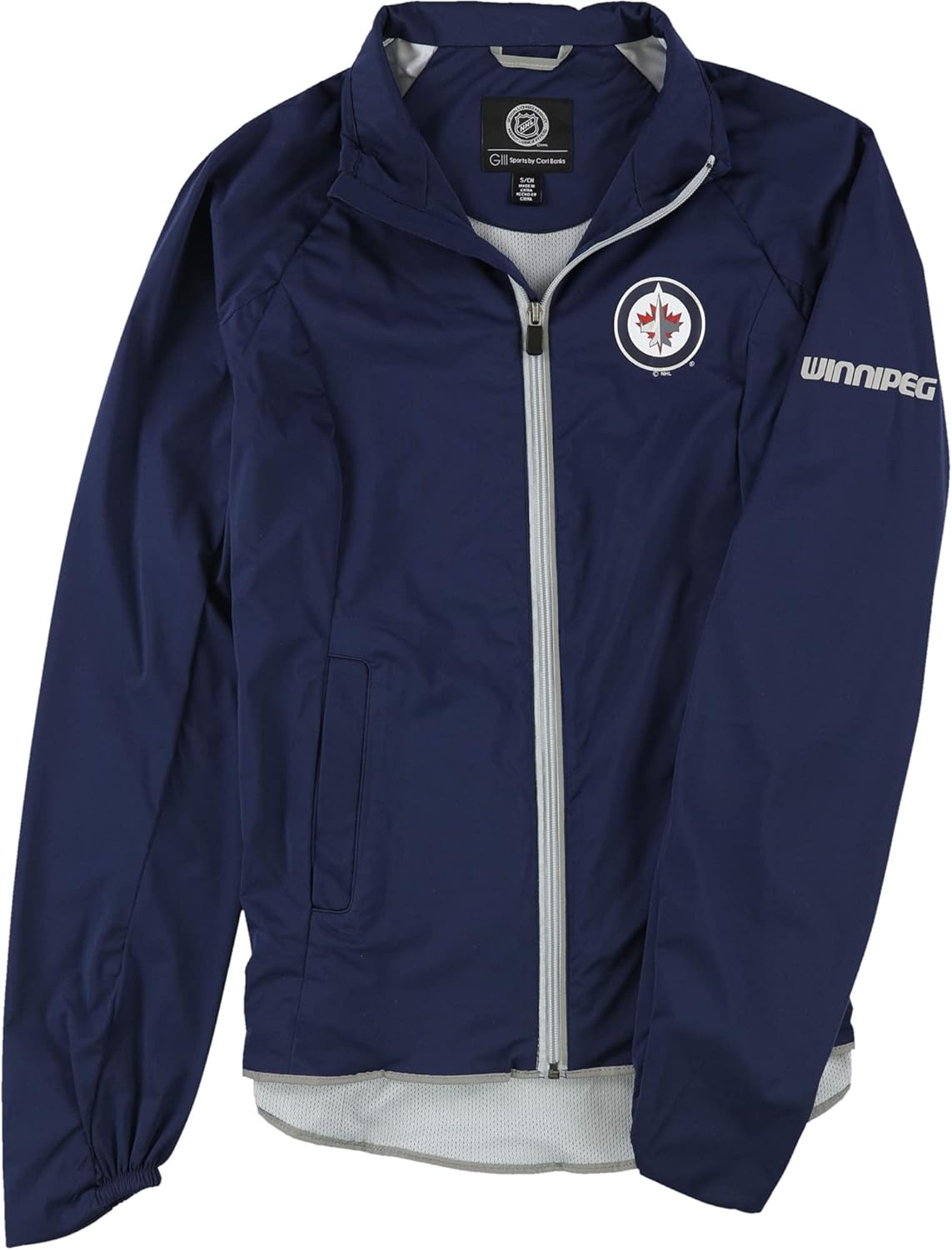 G-III Sports Womens Winnipeg Jets Windbreaker Jacket, Blue, Large